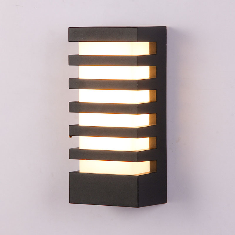 Rechthoek LED Wall Mounted Light Simplicity Metallic Courtyard Wall Sconce Lighting