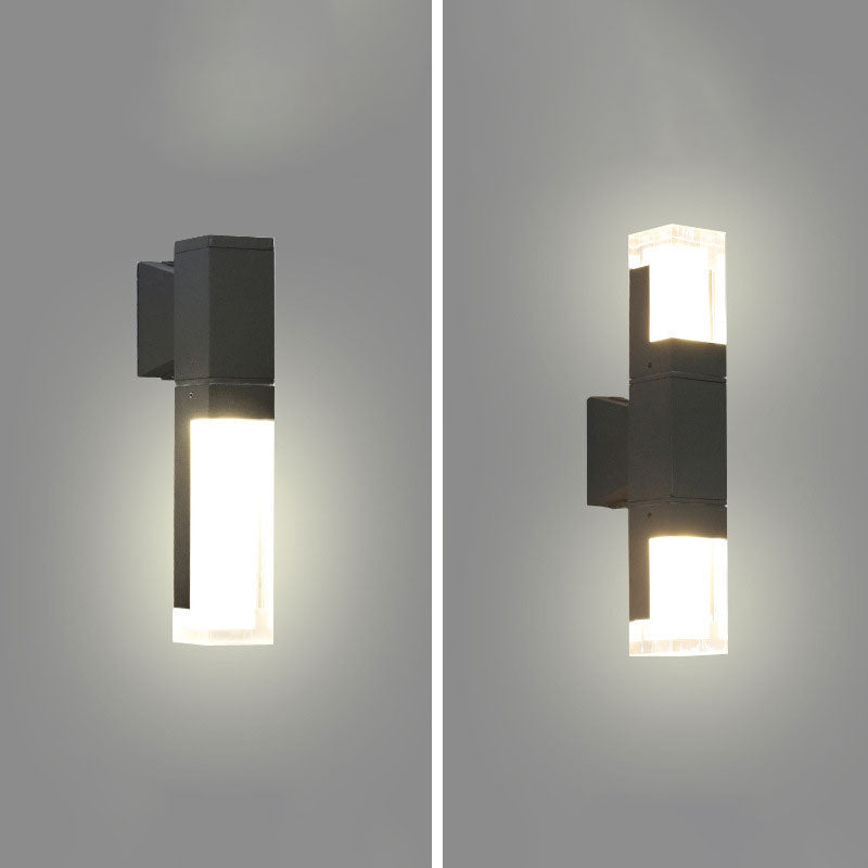 Illuminazione rettangolare a parete a parete lampada con applique acrilica contemporanea per balcone