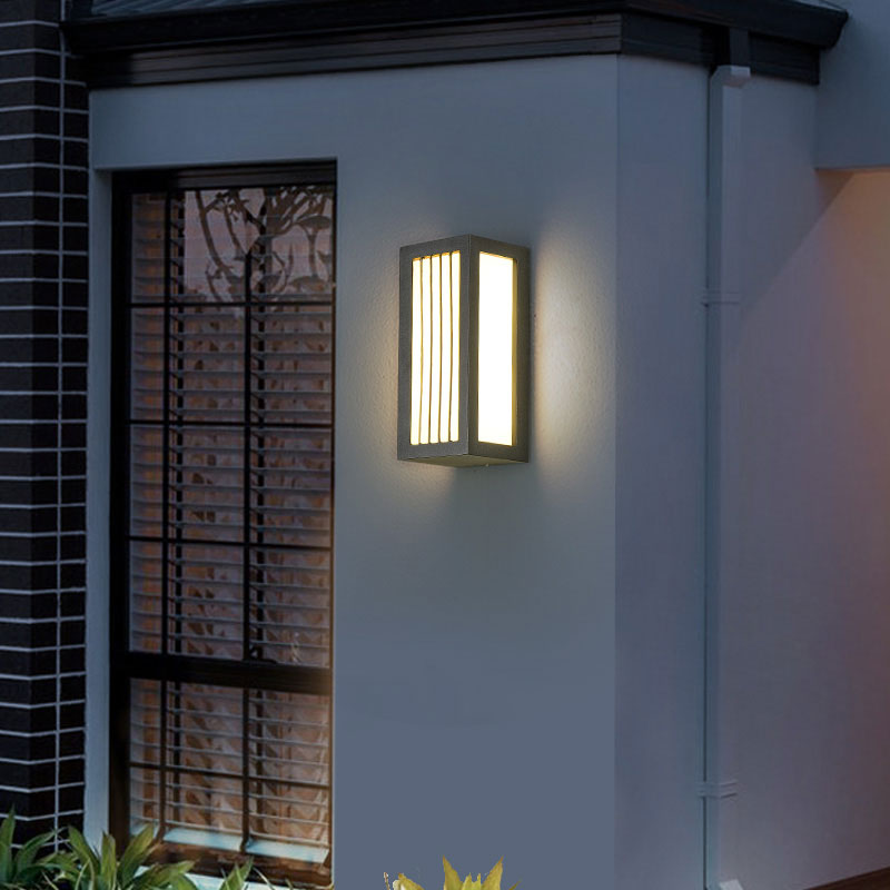 Textured Black Rectangular LED Wall Mounted Light Simplicity Metallic Wall Sconce Lighting for Patio
