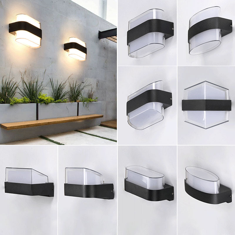 Iluminación geométrica de la exploración moderna balcón acrílico lámpara de pared LED lámpara en negro texturizado