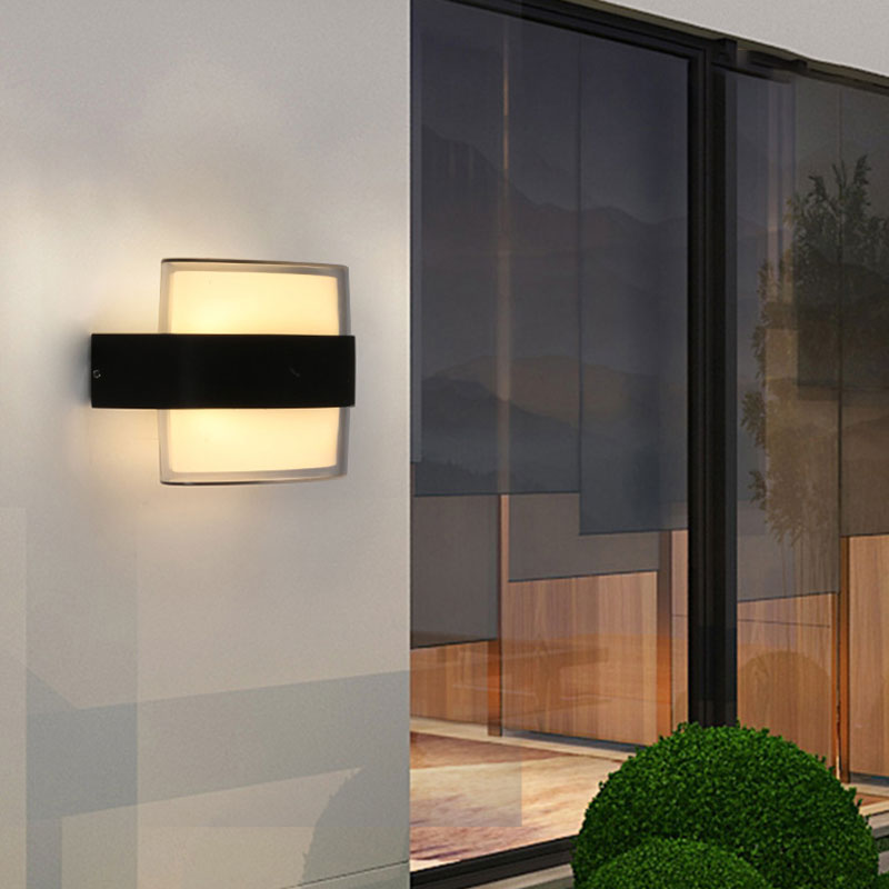 Iluminación geométrica de la exploración moderna balcón acrílico lámpara de pared LED lámpara en negro texturizado