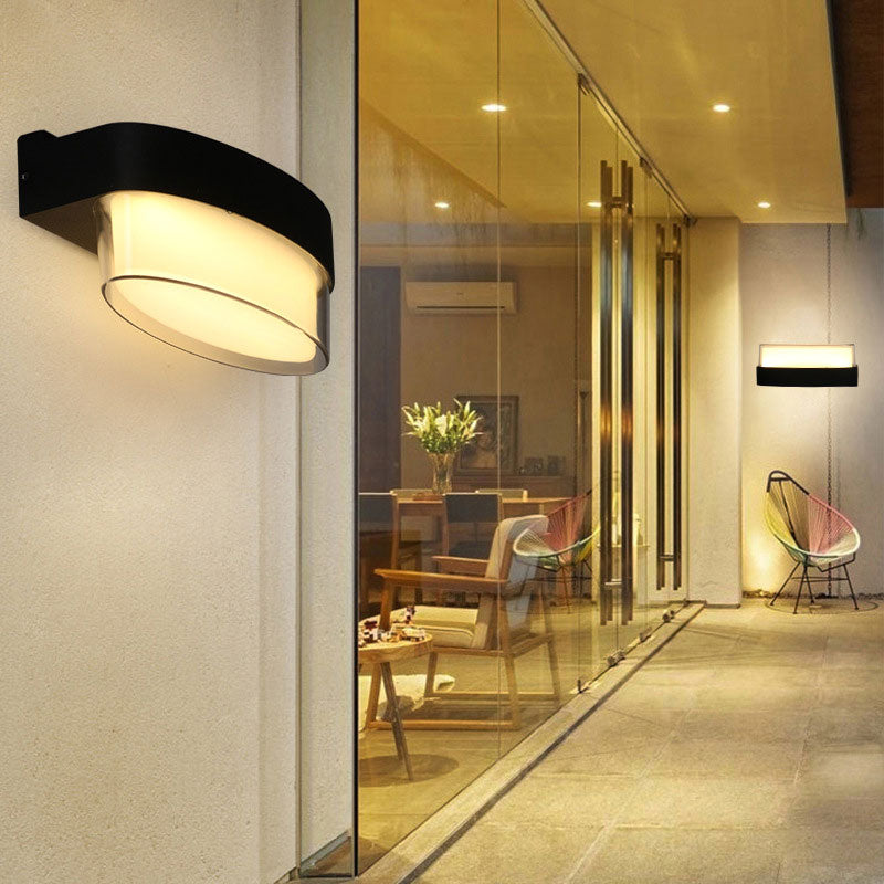 Iluminación geométrica de la exploración moderna balcón acrílico lámpara de pared LED lámpara en negro texturizado