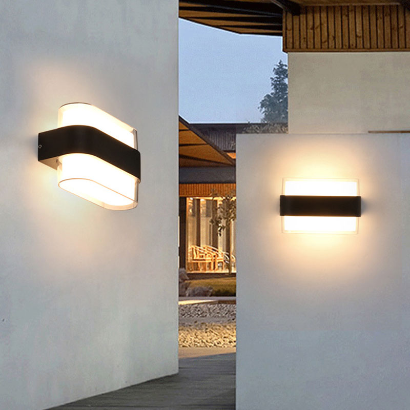 Iluminación geométrica de la exploración moderna balcón acrílico lámpara de pared LED lámpara en negro texturizado