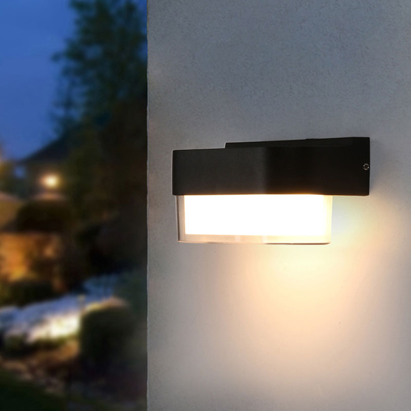 Iluminación geométrica de la exploración moderna balcón acrílico lámpara de pared LED lámpara en negro texturizado