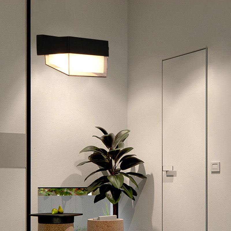 Iluminación geométrica de la exploración moderna balcón acrílico lámpara de pared LED lámpara en negro texturizado