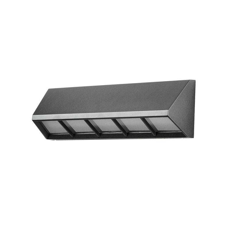 Triangular Prism Metallic LED Wall Mounted Light Simplicity Textured Black Wall Sconce Lighting for Patio