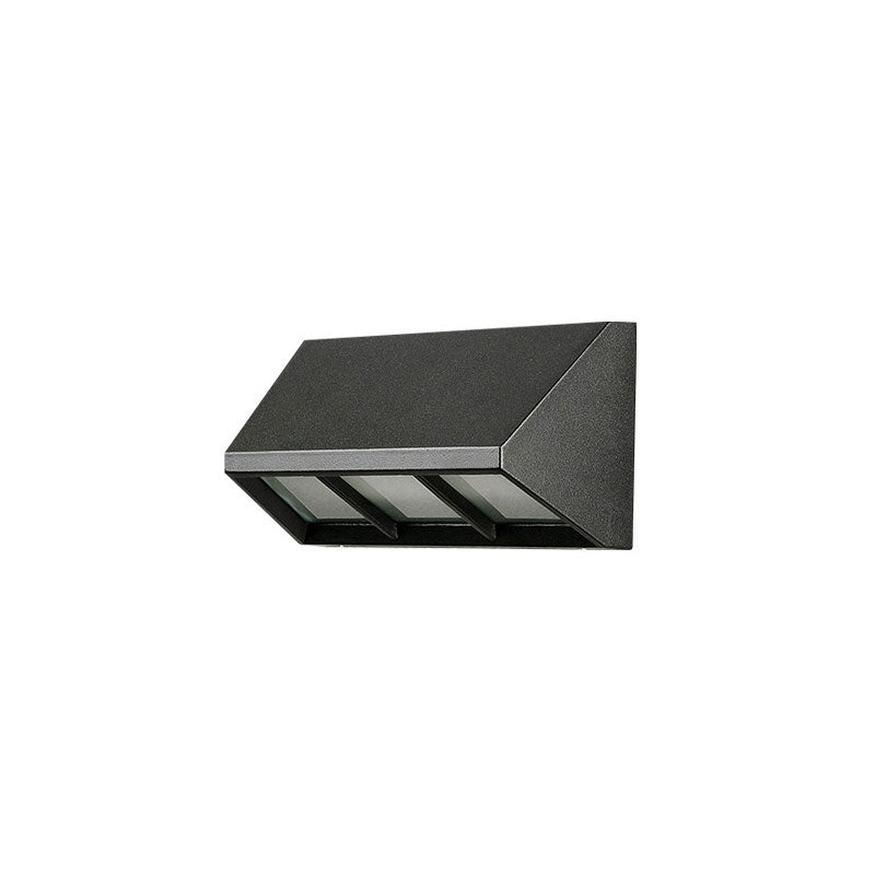 Triangular Prism Metallic LED Wall Mounted Light Simplicity Textured Black Wall Sconce Lighting for Patio