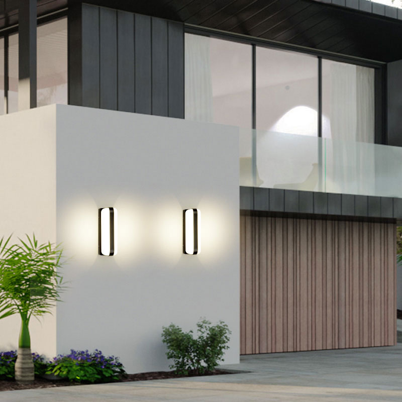 Capsule Wall Sconce Light Minimalist Metallic Black LED Wall Mount Lighting for Balcony