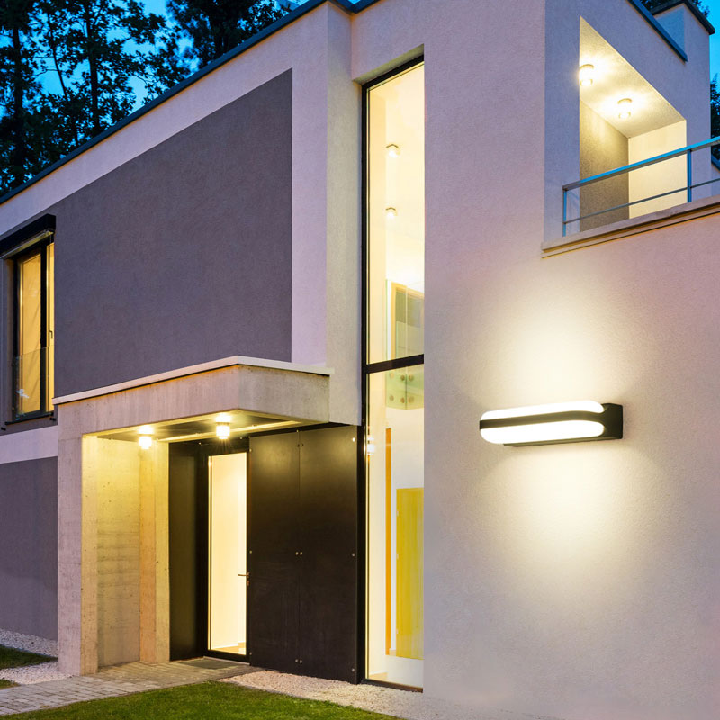 Capsule Wall Sconce Light Minimalist Metallic Black LED Wall Mount Lighting for Balcony