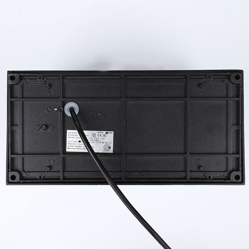 Rectangular Courtyard Sconce Lighting Metallic Modern LED Wall Light Fixture in Black