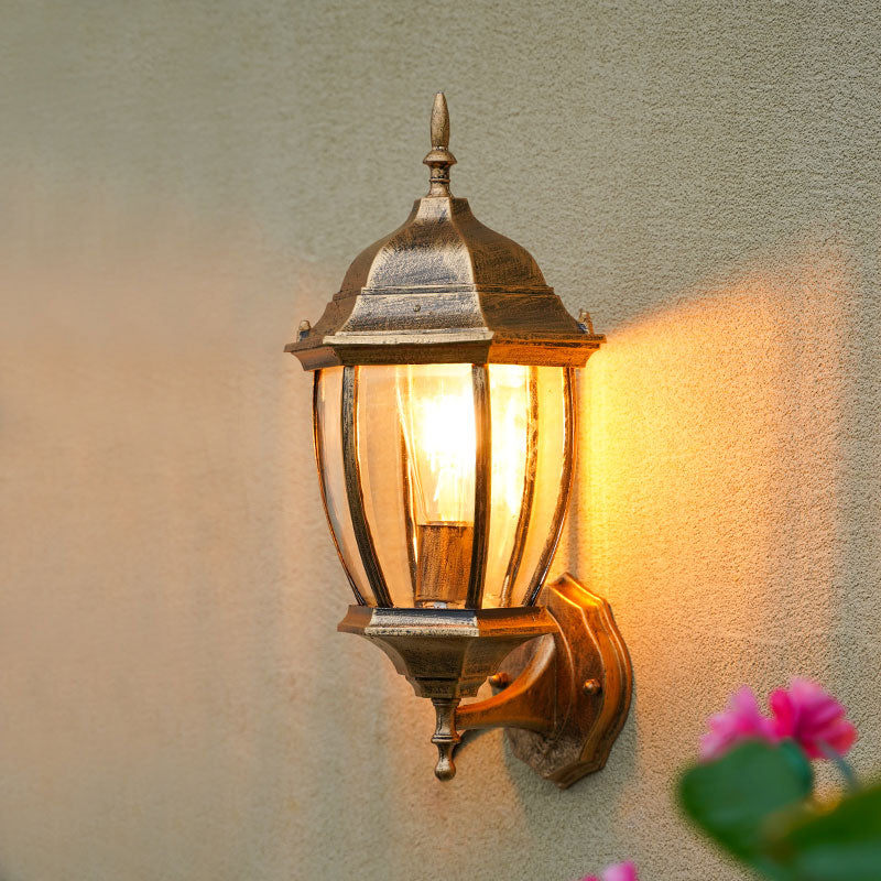 Minimalism Bell Shade Wall Lighting 1 Head Clear Glass Wall Sconce Lamp for Courtyard