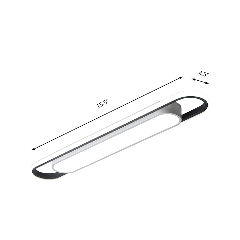 Black and White Multi-Ring Flush Lighting Modern 16"/23.5"/31.5" Wide Led Acrylic Flush Mount Lamp Fixture for Corridor in White/Warm Light