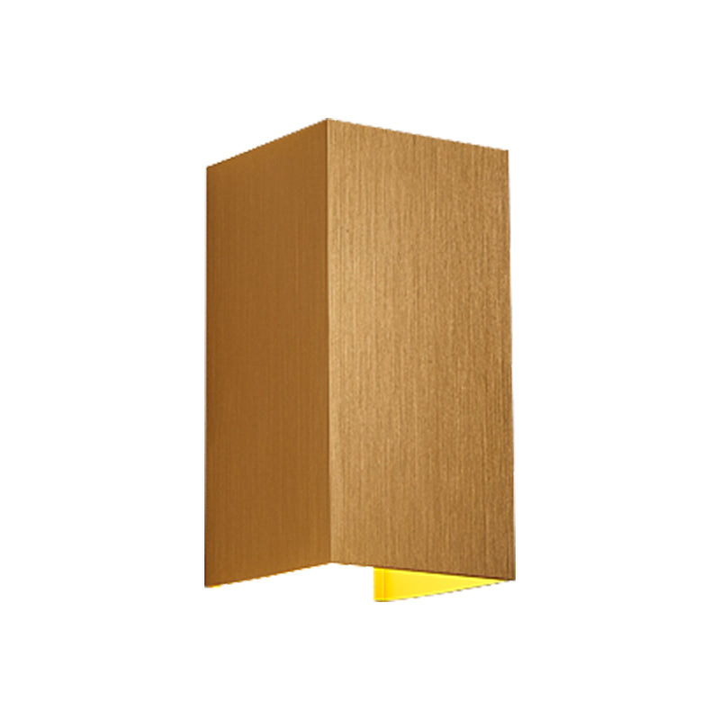 Cuboid Up and Down LED Wall Sconce Contemporary Metal Gold/Coffee/Grey Sconce Light Fixture for Bedroom