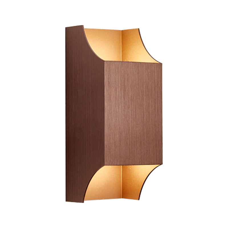 1 Light Bedroom Up and Down LED Wall Sconce with Geometric Metal Shade Black/Grey/White Wall Mount Light