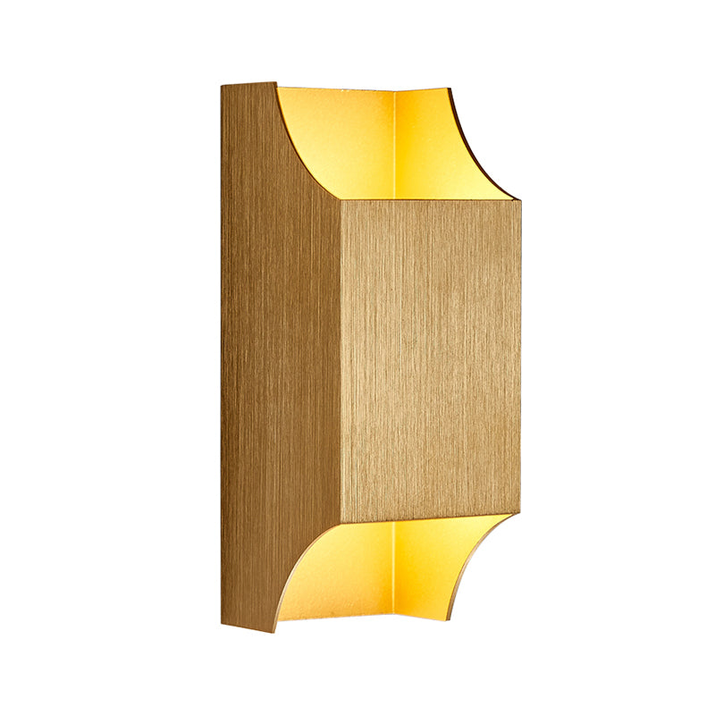 1 Light Bedroom Up and Down LED Wall Sconce with Geometric Metal Shade Black/Grey/White Wall Mount Light