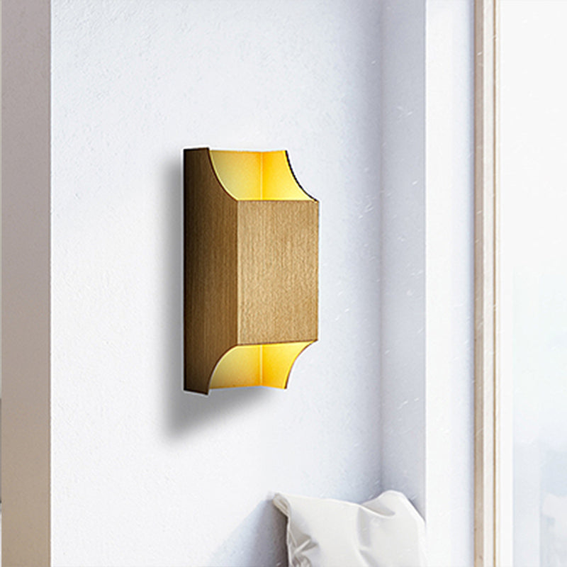 1 Light Bedroom Up and Down LED Wall Sconce with Geometric Metal Shade Black/Grey/White Wall Mount Light