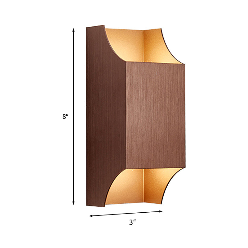 1 Light Bedroom Up and Down LED Wall Sconce with Geometric Metal Shade Black/Grey/White Wall Mount Light