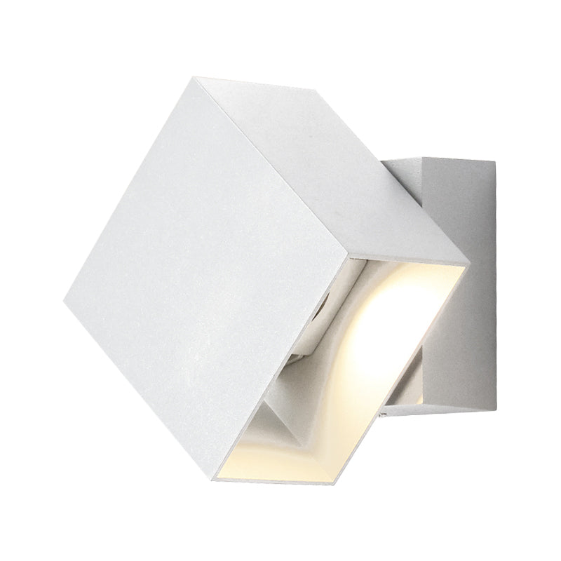 Cuboid op en neer LED Wall SCONCE Hedendaags metalen zwart/grijs/witte buitenwandbevestiging Licht met verstelbare hoek