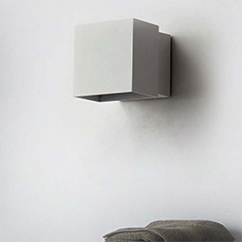 Cuboid op en neer LED Wall SCONCE Hedendaags metalen zwart/grijs/witte buitenwandbevestiging Licht met verstelbare hoek
