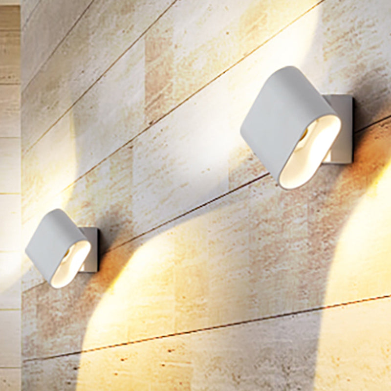 Bordo rotondo cuboide wall sconce luce semplice metallo a led nero/grigio/bianco monte a monte per corridoio