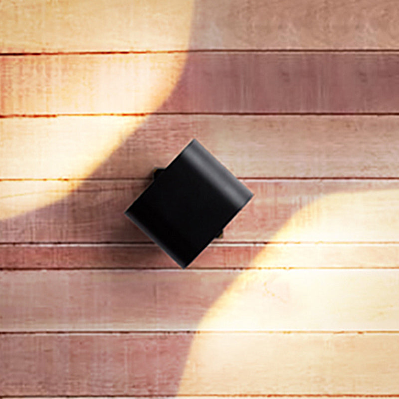 Bordo rotondo cuboide wall sconce luce semplice metallo a led nero/grigio/bianco monte a monte per corridoio