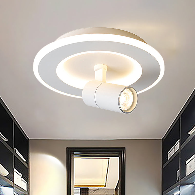 Square/Round Flush Mount Lighting Modern Acrylic LED White/Black Flush Mount Lamp Fixture in White/Warm Light