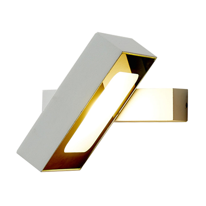 Rectangular Wall Sconce Modern Metal Black/White/Grey LED Wall Mount Light with Rotatable Design