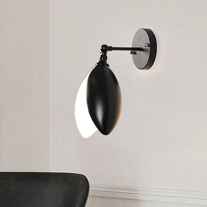 Blooming Bud Wall Light Modern Metal 1 Light Black/White Wall Mounted Light for Living Room