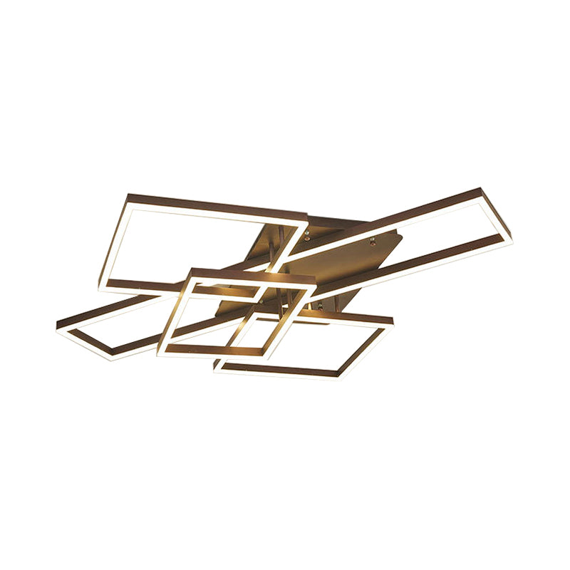 Metallgeometrische, halbbündige Beleuchtung, modernistische 2/3/4-Lichter, braune LED-Halbbündige-Montagelampe in weißem/warmem Licht