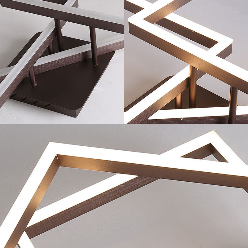 Metallgeometrische, halbbündige Beleuchtung, modernistische 2/3/4-Lichter, braune LED-Halbbündige-Montagelampe in weißem/warmem Licht