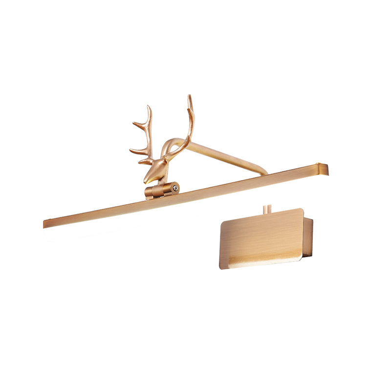 Lampada da parete da muro di vanità in metallo lineare LED LED bianco/nero/oro Montata a parete Light con braccio di corna in luce bianca/naturale, larghezza 17 "/20,5"/28 "