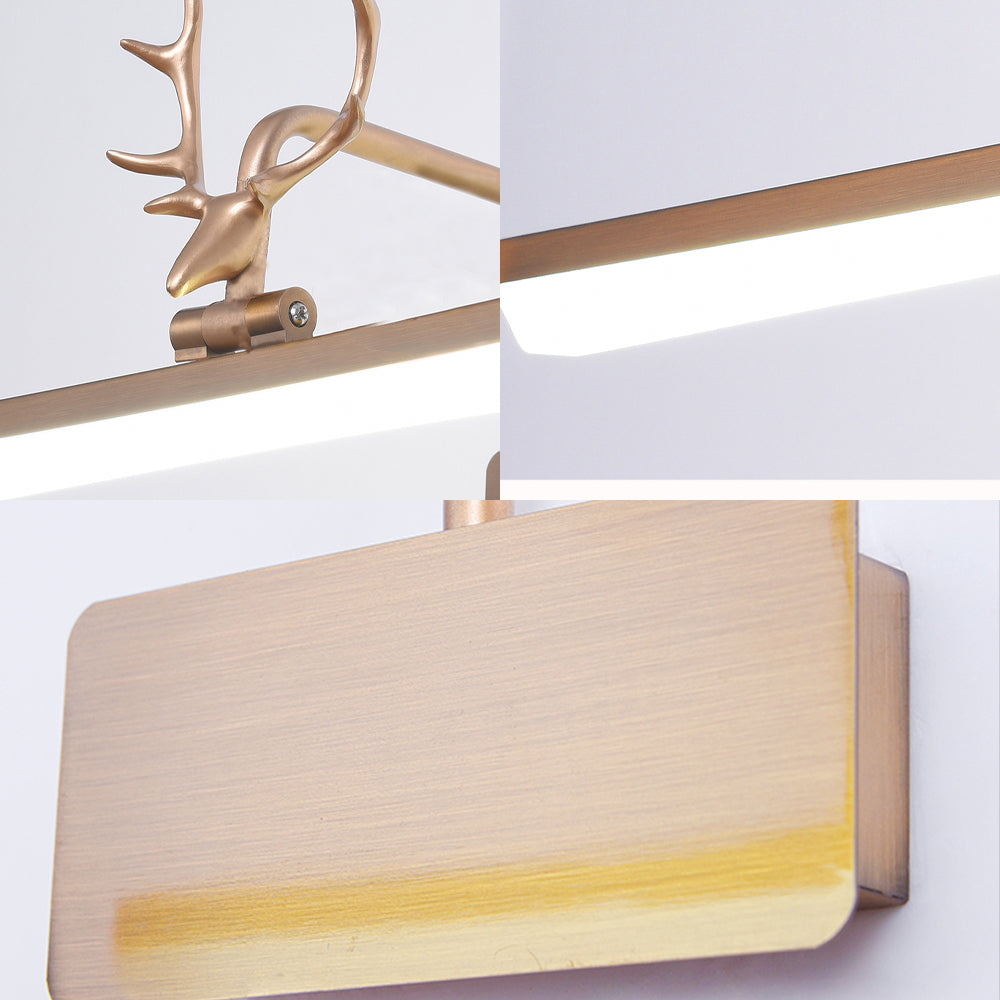 Lampada da parete da muro di vanità in metallo lineare LED LED bianco/nero/oro Montata a parete Light con braccio di corna in luce bianca/naturale, larghezza 17 "/20,5"/28 "