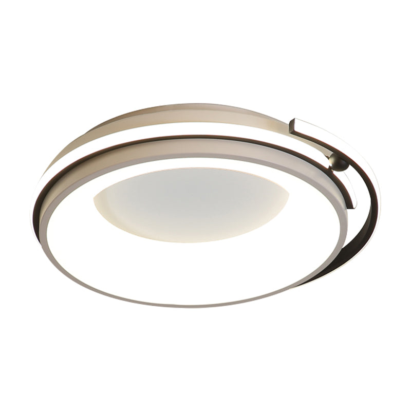 Iluminación LED empotrada para sala de estar con pantalla acrílica redonda, lámpara empotrada contemporánea en negro/gris con luz cálida/blanca/neutra, 12,5"/16"/21,5" de ancho