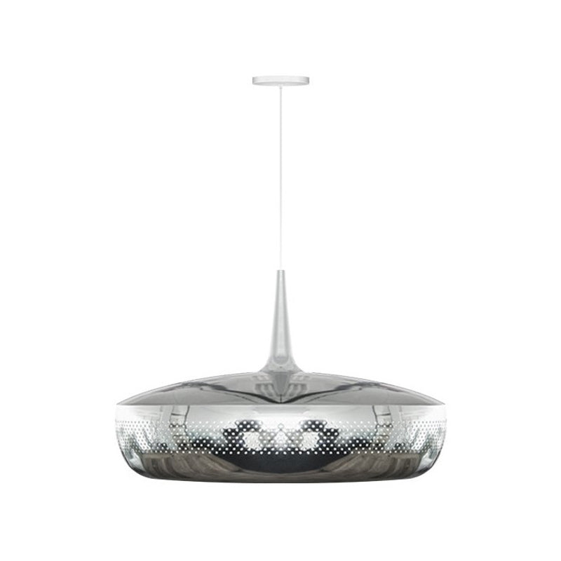 Round Shaped LED Pendant Light Postmodern Style Metallic Dining Room Suspension Light Fixture