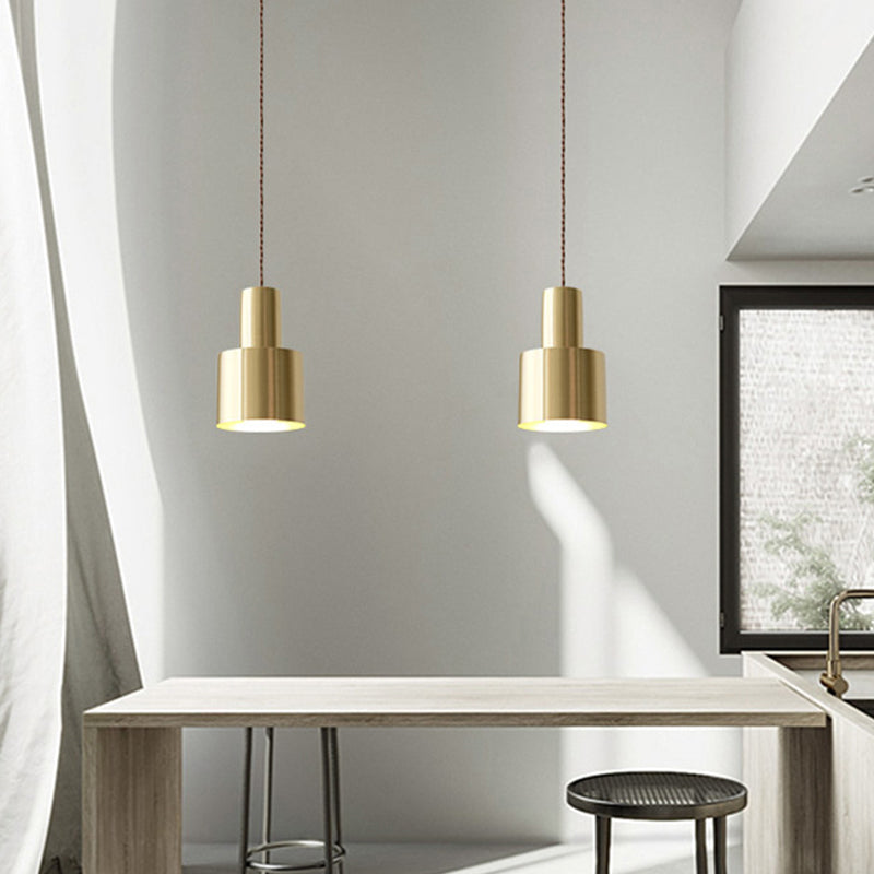 Gold Grenade Shaped Suspension Lighting Minimalist Single Metallic Pendant Ceiling Light for Living Room