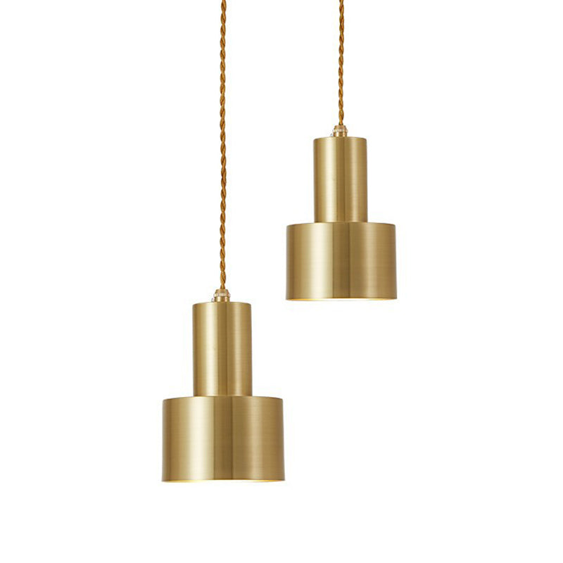 Gold Grenade Shaped Suspension Lighting Minimalist Single Metallic Pendant Ceiling Light for Living Room