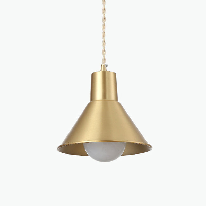 Post-Modern Geometric Shade Ceiling Light Metallic 1-Light Dining Room Pendant Light Fixture in Gold