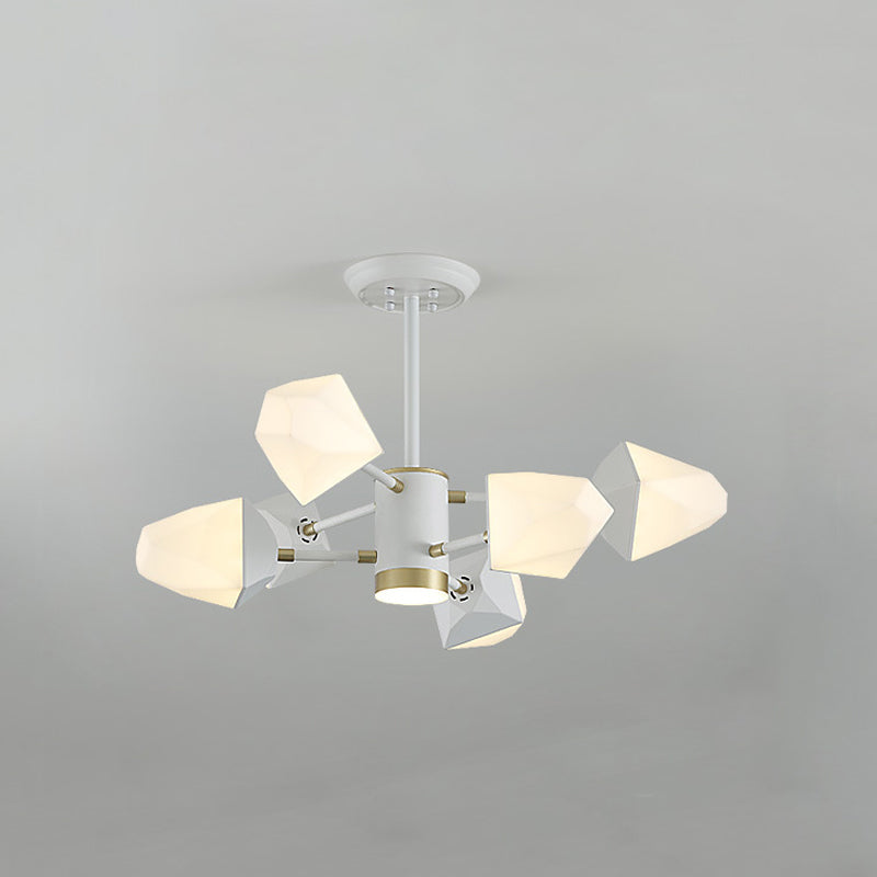 Acrylic Gemstone Shaped Suspension Light Simplicity LED Chandelier Pendant Light for Dining Room