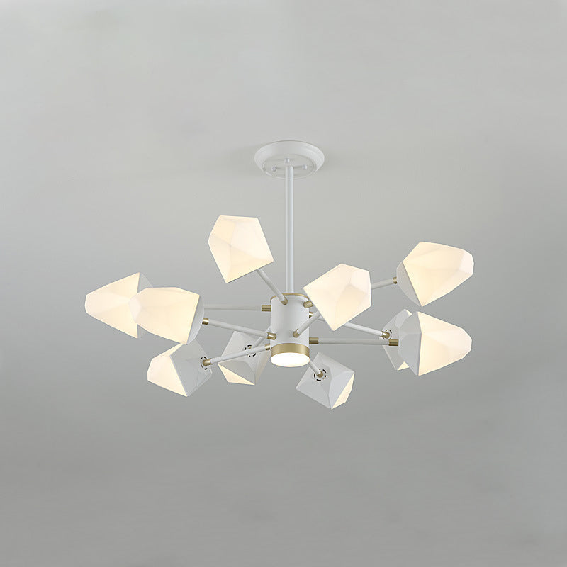 Acrylic Gemstone Shaped Suspension Light Simplicity LED Chandelier Pendant Light for Dining Room