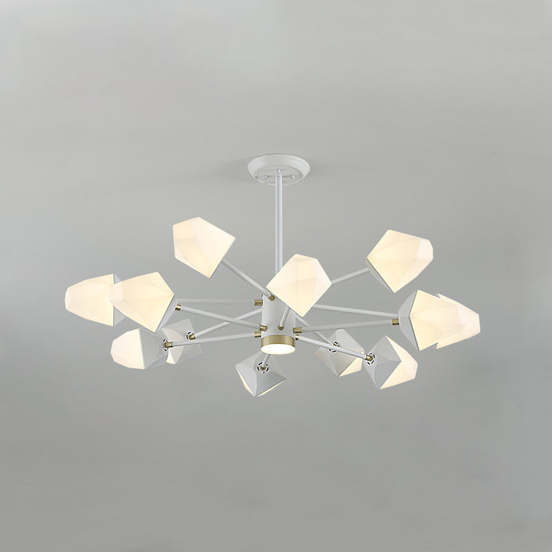 Acrylic Gemstone Shaped Suspension Light Simplicity LED Chandelier Pendant Light for Dining Room