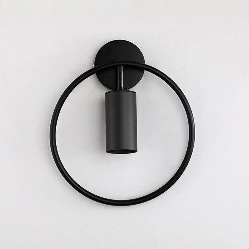 Metallische zylindrische Wandhalterung Licht postmoderne 1 Kopfwandleuchte mit Halo -Ring für Bett
