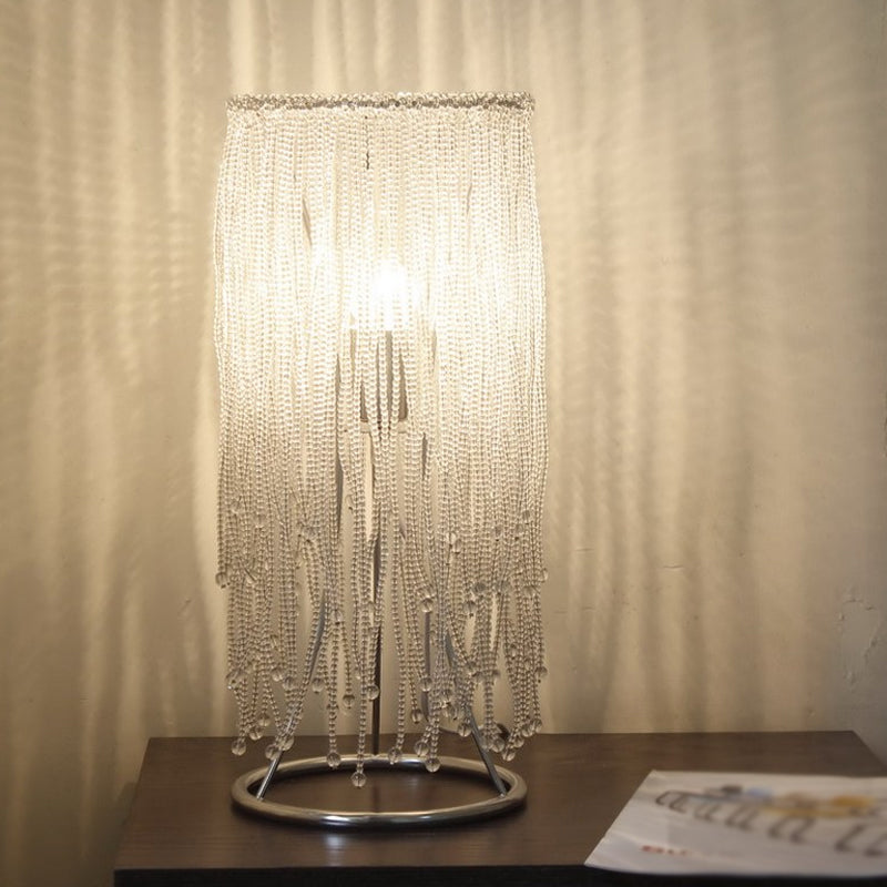 LAMPE DE LAMPE DE NEULTRE POSTMODERNE CRISTAL ÉCLAIRAGE DE TABLE DE CHAMBRE SEUX-BULBE EN CHROME