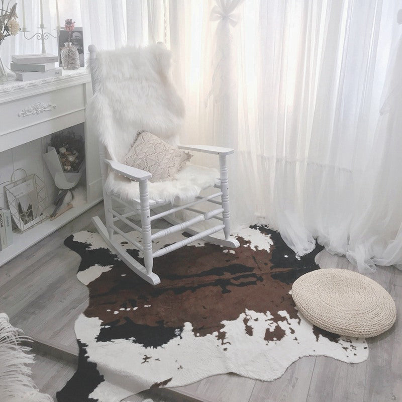 Multicolor Faux Animal Haut Teppichsynthetik Skandinavischer Teppich waschbarer Haustierfreundlicher Anti-Rutsch-Rückenenteppich für die Heimdekoration