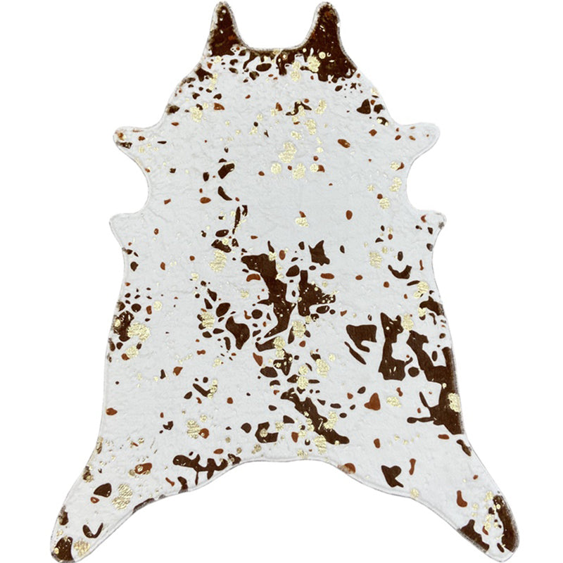 Irregular-Shape Animal Fur Rug Multi Color Scandinavian Rug Polyester Non-Slip Backing Stain Resistant Washable Carpet for Home
