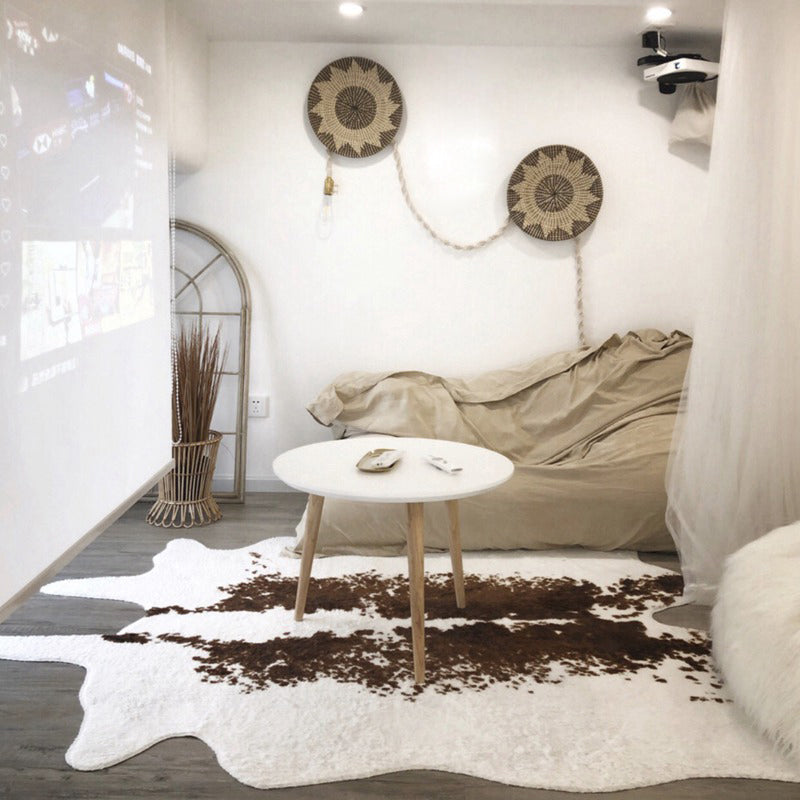 Multi-Colored Room Foot Rug Simplicity Animal Skin Print Rug Polypropylene Stain Resistant Non-Slip Backing Washable Carpet