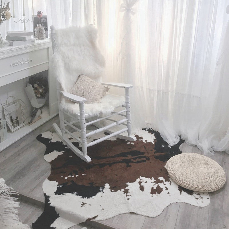 Multi-Colored Room Foot Rug Simplicity Animal Skin Print Rug Polypropylene Stain Resistant Non-Slip Backing Washable Carpet