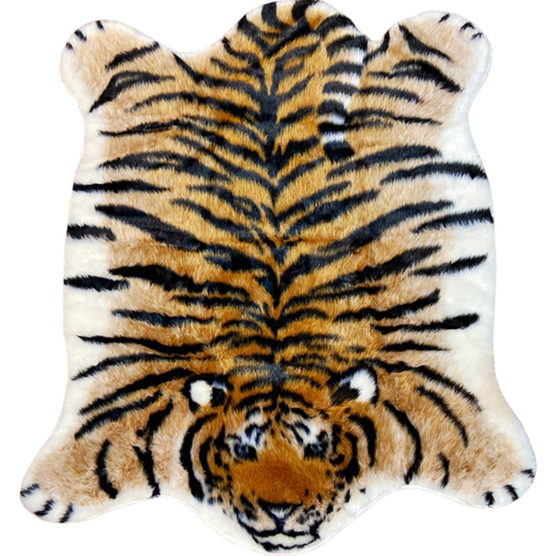 Tapis à imprimé animal multicolore Polyester contemporain tapis animal de compagnie convivial de compagnie de support sans glissement lavable pour chambre à coucher