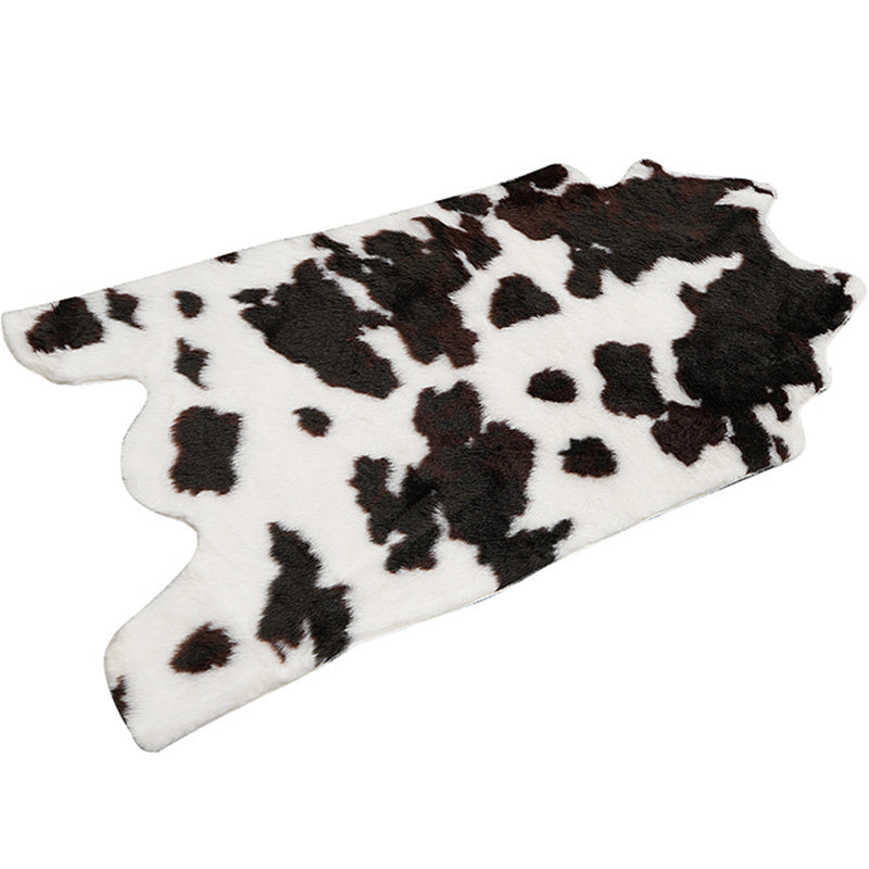 Fancy Cow Skin Print Rug zwart-wit modern tapijt synthetisch machine wasbare vlekbestendig niet-slip tapijt voor kamer
