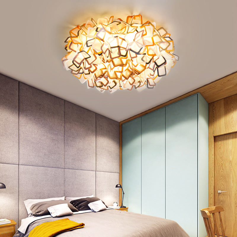 Blossoming Flower Acrylic Flush Mount Contemporary Led White/Black/Blue Flush Ceiling Light Fixture