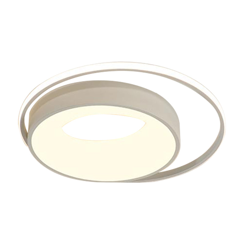 Plafonnier rond en acrylique à LED moderne blanc/rose/bleu, luminaire de plafond en lumière chaude/blanche/neutre, 40,6 cm/49,5 cm de large
